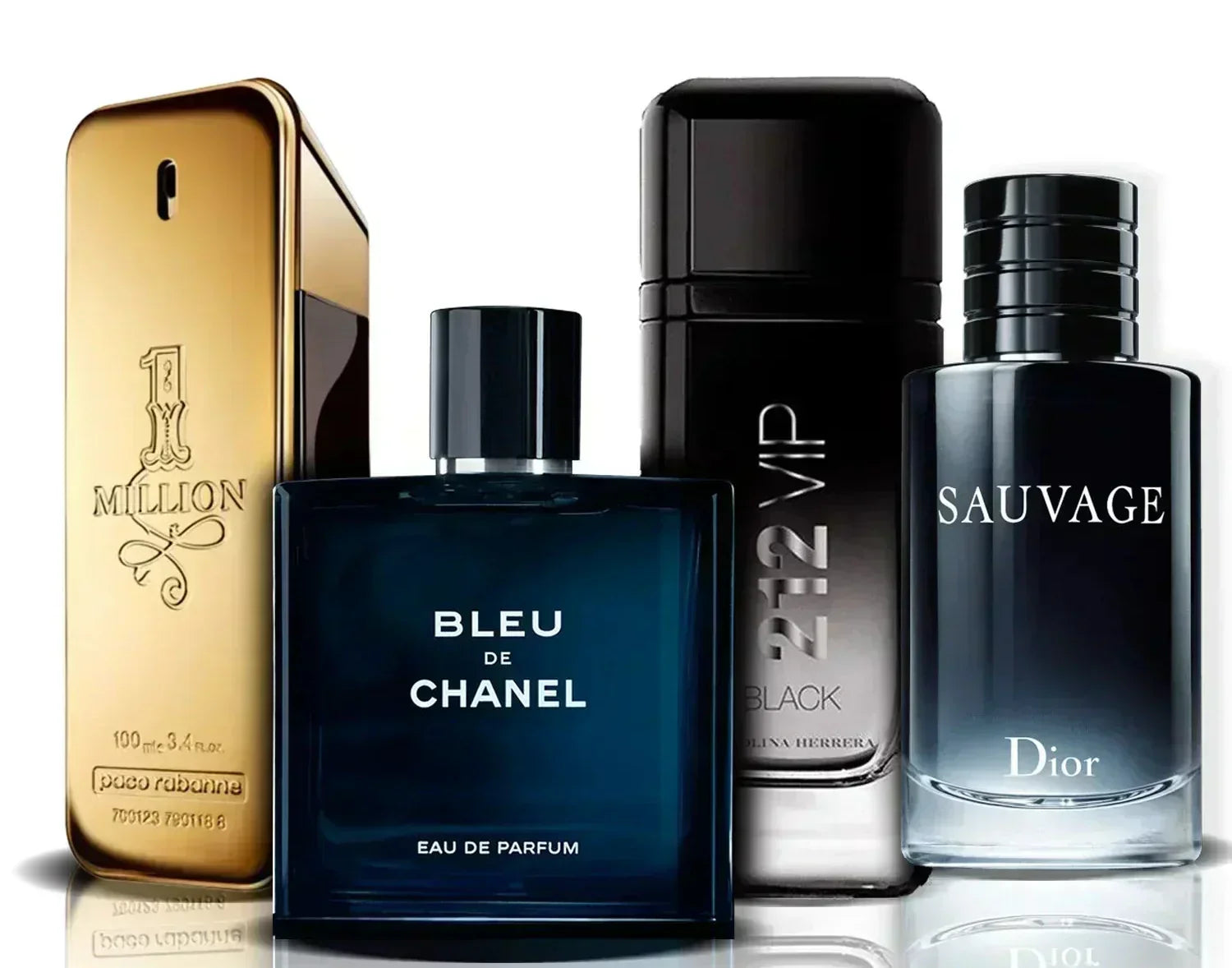 Комплект от 4 парфюма | One Million, Bleu de Chanel, 212 VIP Black i Sauvage (100 ml)